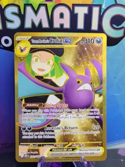 POKEMON TCG - DESTINED RIVALS - TEAM ROCKET'S CROBAT EX 242/182 GOLD HYPER RARE - Image 1