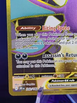 POKEMON TCG - DESTINED RIVALS - TEAM ROCKET'S CROBAT EX 242/182 GOLD HYPER RARE - Image 5