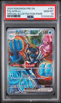 PSA 10 Palafin ex SIR Prismatic Evolutions 2025 Pokemon Card #151 - Image 1