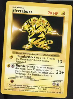 Pokemon Electabuzz 020/102 Base Set (Shadowless) Regular LP - Image 1