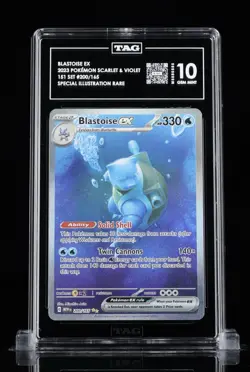 Pokemon Blastoise ex 200/165 SV151 Special Illustration Rare TAG 10 #06 - Image 1