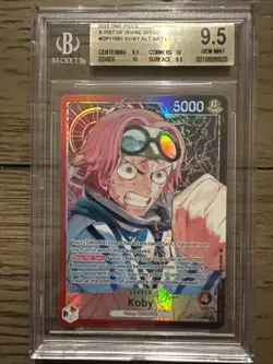 GEM MNT *BGS 9.5*One Piece Koby OP11-001 Leader Alt Art A Fist of Divine Speed - Image 1