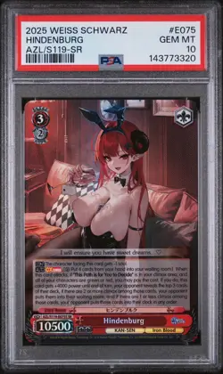 2025 WEISS SCHWARZ ENG AZUR LANE VOL.2 SR #075 HINDENBURG PSA 10 English - Image 3