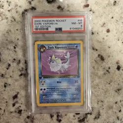 Pokemon Dark Vaporeon TCG 1st Edition Uncommon Card 45/82 - Image 1