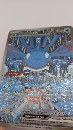 Kyogre Pokemon Card CUSTOM Textured Shiny Full Art Fan Made - Image 2