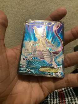Pokemon Mewtwo-EX TCG Full Art Holo Card Breakthrough 157/162 MP - Image 3
