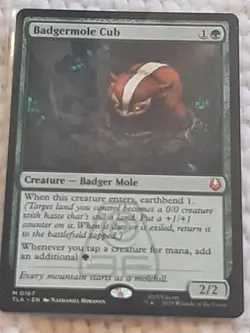 Magic The Gathering Badgermole Cub TLA Green 0167 Non Foil NP - Image 1