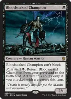 1 x Bloodsoaked Champion - Foil - Khans of Tarkir - Moderate Play - MTG - Image 1