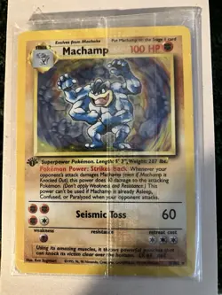 Pokemon TCG Machamp Holo Rare 1st Edition SEALED - Image 1