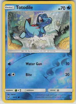 Pokemon TCG Totodile Common Reverse Holo Shining Legends 18/73 - Image 1