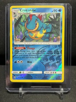 Croconaw 19/73 Reverse Holo Pokemon 2017 Shining Legends LP - Image 1