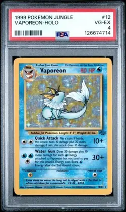 1999 POKEMON JUNGLE #12 VAPOREON-HOLO - PSA 4 - Image 1