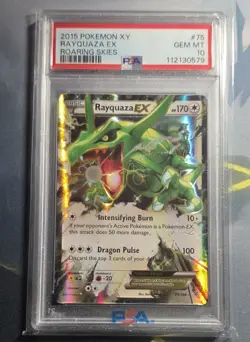 2015 POKEMON XY ROARING SKIES #75 RAYQUAZA EX PSA 10 - Image 1