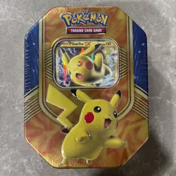 2016 Pokemon Trading Game Pikachu Heroic Pokemon – EX Power Up! Tin New Sealed￼ - Image 1