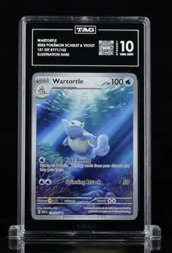 Pokemon Wartortle 171/165 Scarlet & Violet 151 Illustration Rare TAG 10 2023 #06 - Image 1