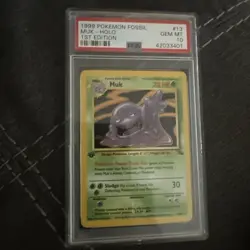 1999 Pokemon Fossil 1st Edition Muk Holo PSA 10 #13/62 - Image 1