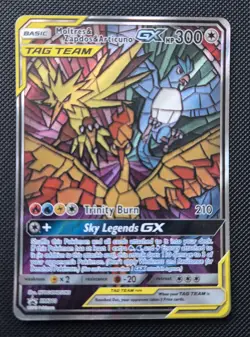 Pokemon Moltres Zapdos & Articuno GX SM210 | Stained Glass Promo - Image 1