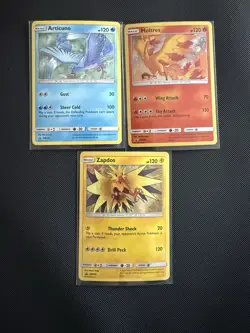 Articuno Zapdos Moltres Holo Black Star Promo Set SM143 SM144 SM145 NM Pokemon - Image 1