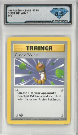 1999 Pokemon Base 1st Ed GUST OF WIND #93/102 💎 DSG 8.5 NM/Mint - Image 1