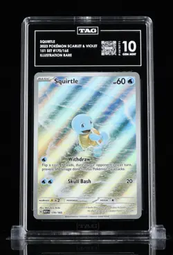 Pokemon Squirtle Scarlet & Violet 151 Illustration Rare TAG Graded 10 170/165 06 - Image 1