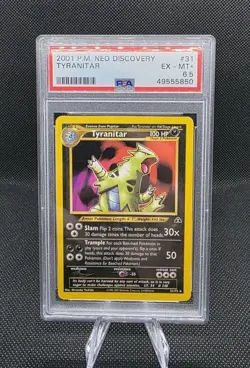 2001 Pokemon Neo Discovery #31 Tyranitar EX PSA 6.5 - POP 1 !! - Image 1