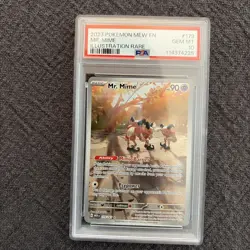 Mr. Mime Pokemon 179/165 Mew EN Illustration Rare 151 PSA gem Mint 10 - Image 1