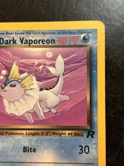 Dark Vaporeon 45/82 Pokemon Team Rocket 1st Edition Card NM/LP - Image 2