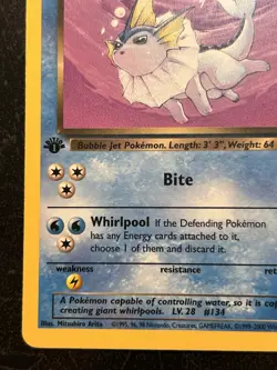 Dark Vaporeon 45/82 Pokemon Team Rocket 1st Edition Card NM/LP - Image 4