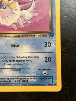 Dark Vaporeon 45/82 Pokemon Team Rocket 1st Edition Card NM/LP - Image 5