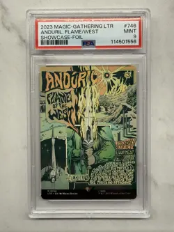 2023 MTG LORD OF THE RINGS SHOWCASE #746 ANDURIL, FLAME OF THE WEST PSA 9 - READ - Image 1