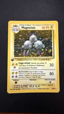 Pokemon French Base Set First Edition Magneton - NM - Image 1