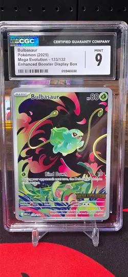 Pokemon CGC 9 Mint Bulbasaur 133/132 Mega Evolution Stamped IR - Image 1