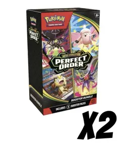 (2) Pokemon TCG: Mega Evolution-Perfect Order Booster Bundle 6 Packs PREORDER! - Image 1