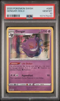 2020 Pokemon Sword & Shield Gengar Holo 085/202 PSA 10 Gem Mint - Image 2