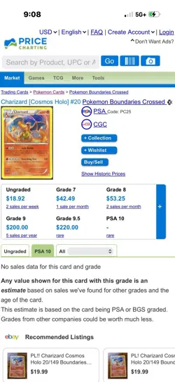 Pokemon TCG English Card Boundaries Crossed Charizard 20/149 Standard Holo Rare - Image 2