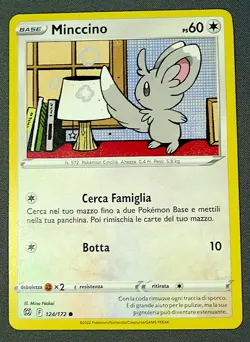 Pokemon Minccino Trading Card 124/172 [Italian Version] - Image 1