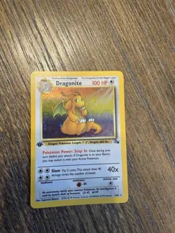 Pokemon TCG Dragonite 1st Edition Fossil Card 4/62 Holo - Image 1