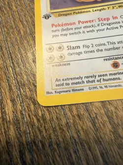 Pokemon TCG Dragonite 1st Edition Fossil Card 4/62 Holo - Image 3