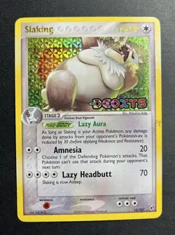 Pokemon TCG Slaking EX Deoxys 15/107 Holo Rare Reverse Holo Vintage Card - Image 1