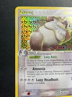 Pokemon TCG Slaking EX Deoxys 15/107 Holo Rare Reverse Holo Vintage Card - Image 2