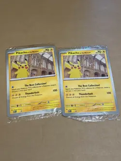 Pikachu At The Museum Jumbo Pokemon Card X2 - Natural History Museum - In Hand - Image 1