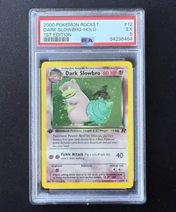 PSA 5 Dark Slowbro Holo - 1st Edition Team Rocket 12/82 Pokemon Card WOTC - Image 1