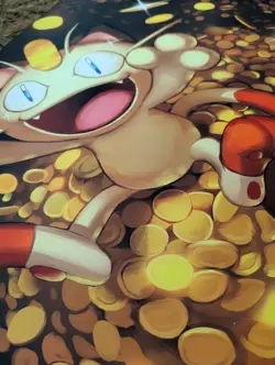 Meowth CCG Playmat - Gold Coins Card Mat - Pokemon Meowth TCG Playmat 24x14 NEW - Image 2