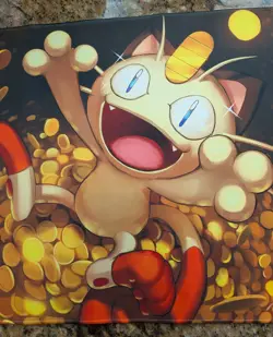 Meowth CCG Playmat - Gold Coins Card Mat - Pokemon Meowth TCG Playmat 24x14 NEW - Image 5