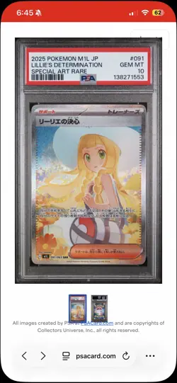 Pokemon Lillie's Determination Mega Brave Special Art Rare PSA 10 Holo - Image 2