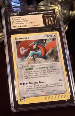 ✨2004 Pokemon Salamence SWIRL e-League Cosmos Holo ~ CGC PRISTINE / PSA 10 ✨ - Image 1