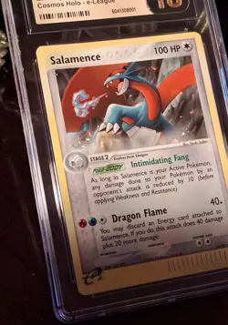 ✨2004 Pokemon Salamence SWIRL e-League Cosmos Holo ~ CGC PRISTINE / PSA 10 ✨ - Image 3