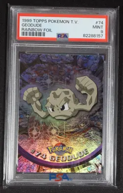 1999 Topps - Pokemon TV Geodude #74 - RAINBOW PSA 9 - Image 1