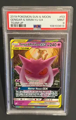 Pokemon Gengar & Mimikyu GX #53/181 Team Up Holo PSA 9 MINT - Image 1