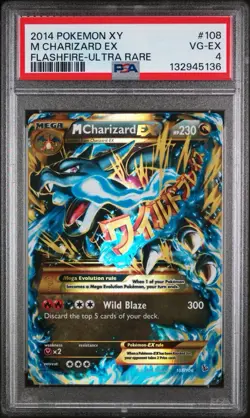 M Mega Charizard EX Secret Rare - 108/106 - XY Flashfire Pokemon Card - PSA 4 - Image 1